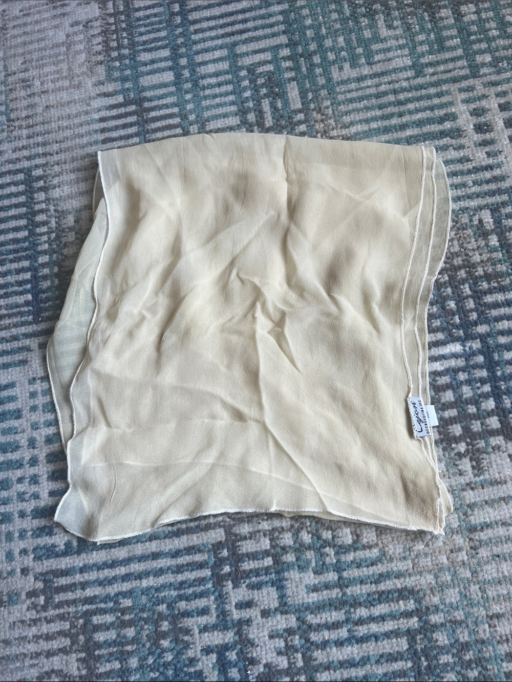 Ceylon Accessories 100% Silk Cream Ivory Long Scarf 56 x 12